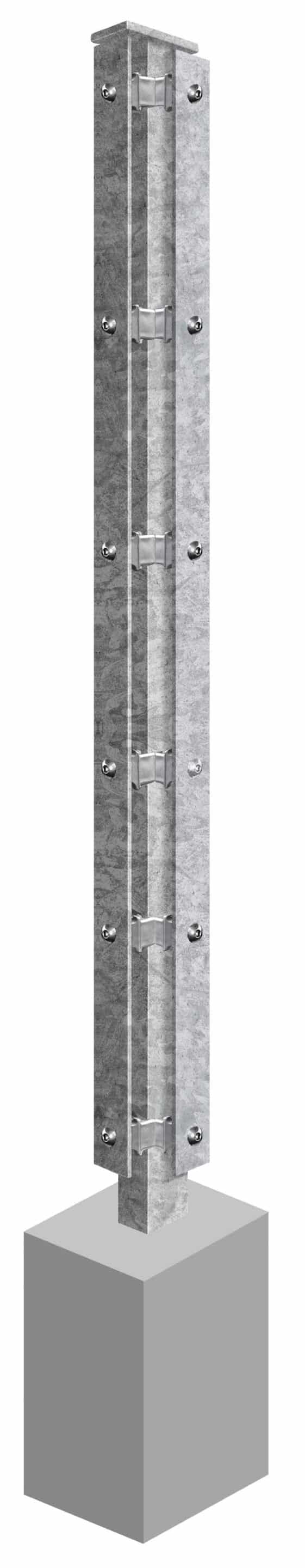 Eckpfosten Rechts System AC-Typ PSS, für Zaunhöhe 0.630 mm – Bild 4