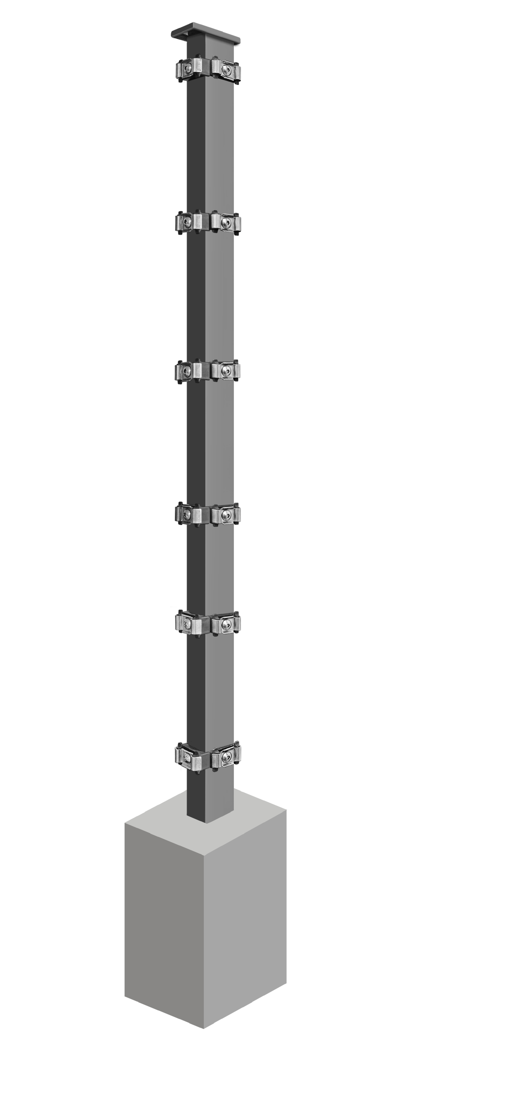 Eckpfosten Rechts System AC- Typ PLS, für Zaunhöhe 0.630 mm – Bild 2