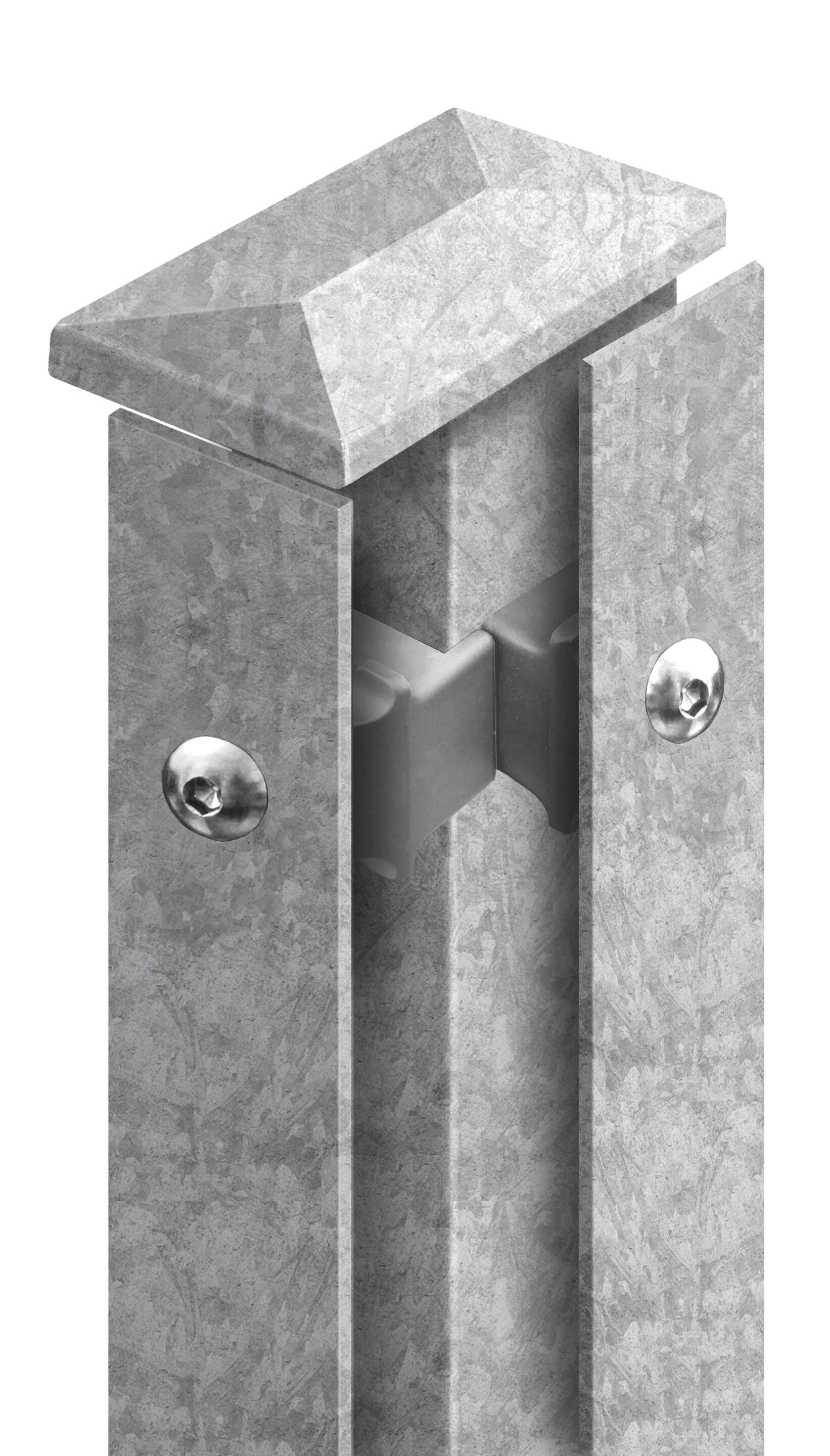 Eckpfosten Rechts System AC-Typ PSS, für Zaunhöhe 0.630 mm – Bild 3