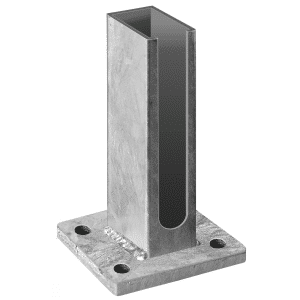 Bodenplatte 120x120x6 mm, für Pfosten 60/40